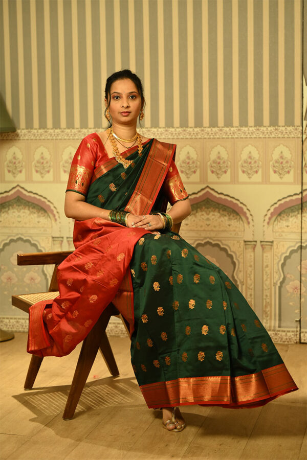 Golden Zari Banarasi Silk Blend Saree