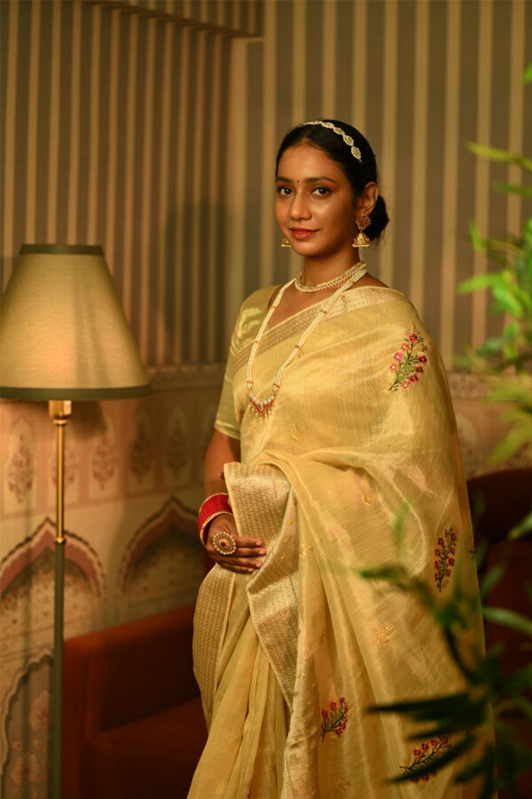 Golden tissue silk saree