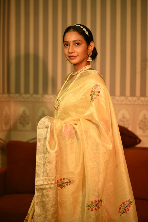 Golden tissue silk saree