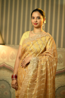 Georgette Golden Designer Saree