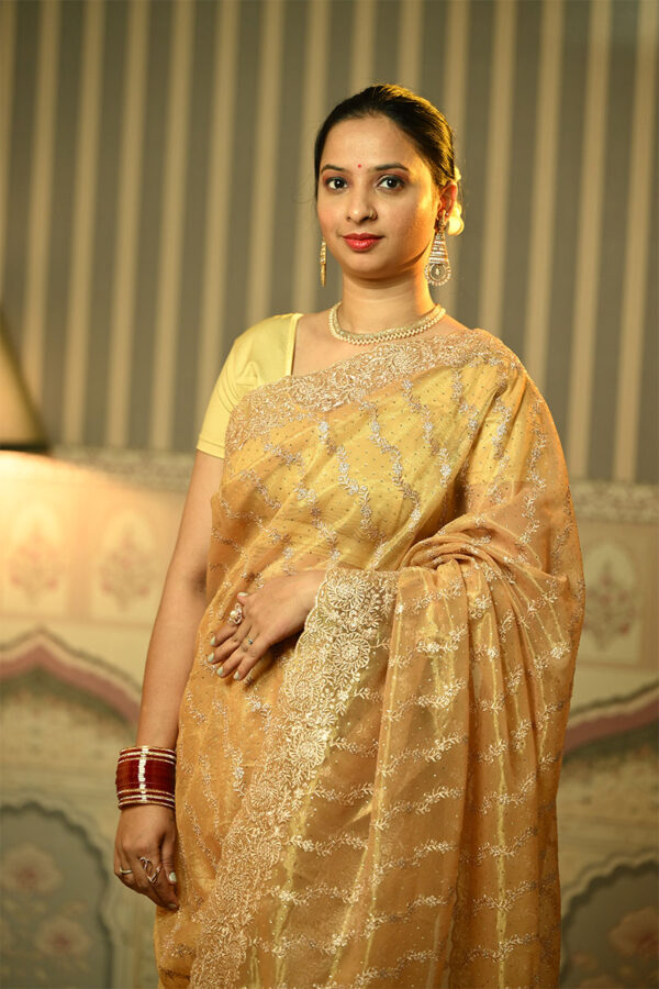 Georgette Golden Designer Saree
