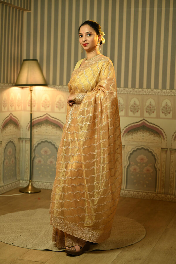 Georgette Golden Designer Saree