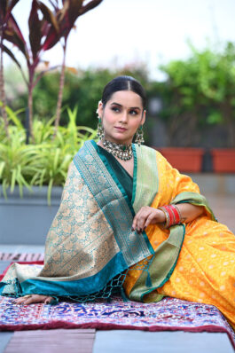 Yellow Maheshwari Silk Saree
