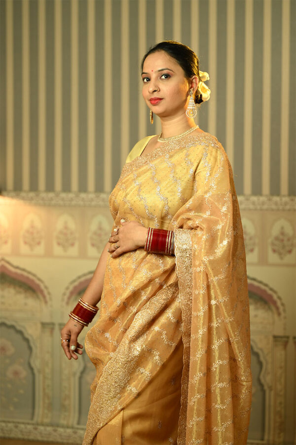 Georgette Golden Designer Saree