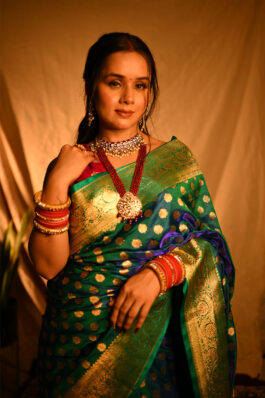 Green Banarasi Silk Gold Zari Saree