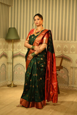 Golden Zari Banarasi Silk Blend Saree