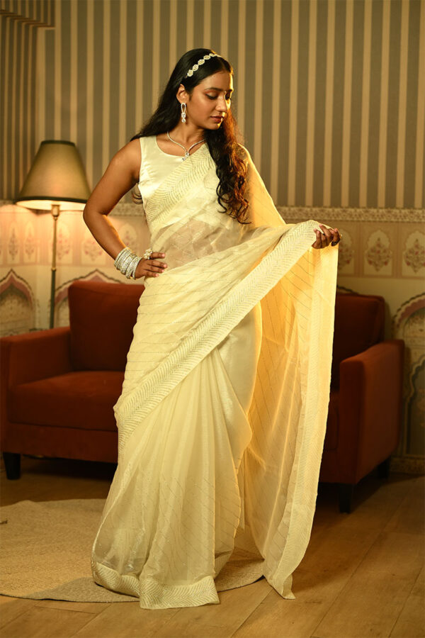White organza saree