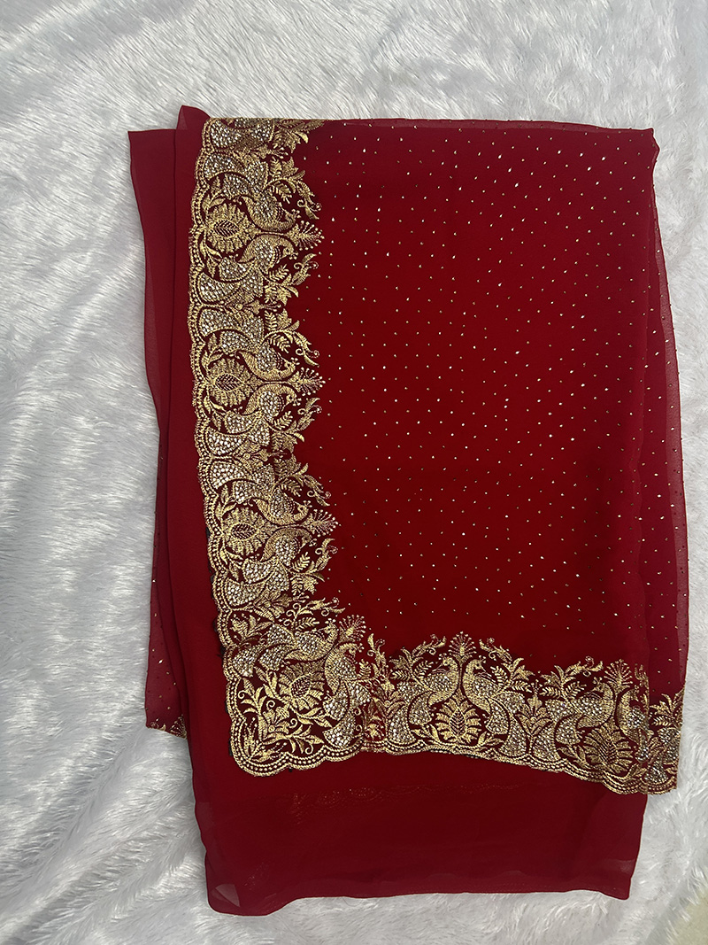 Georgette Saree with Heavy Embroidery - Image 5