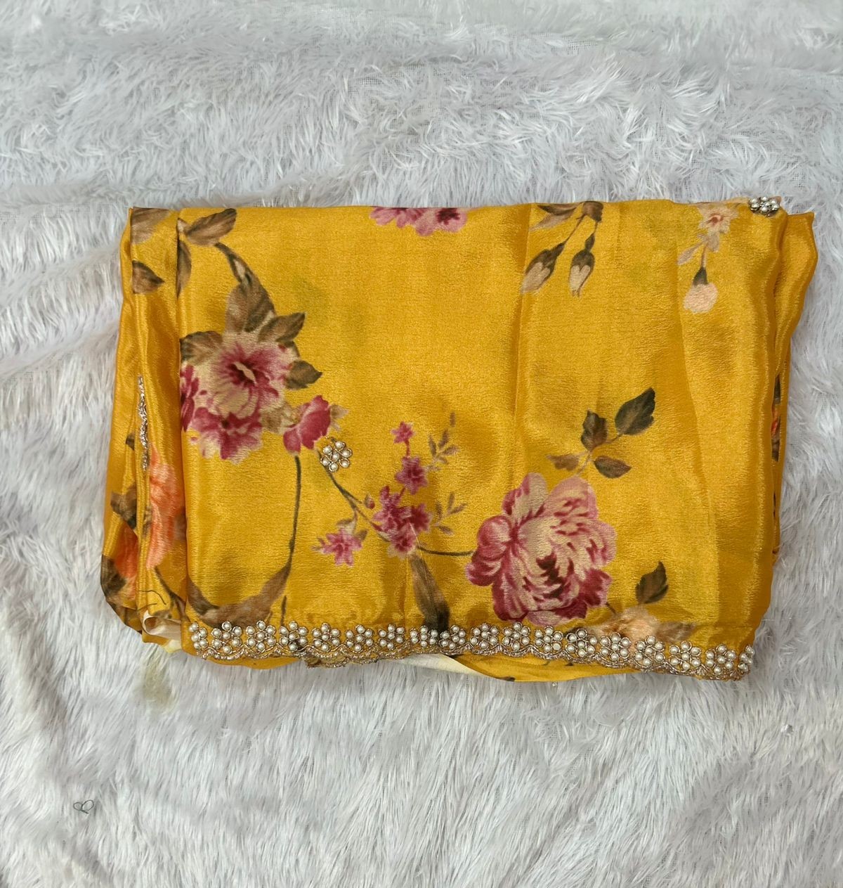 Pure Chinon Digital Print Saree - Image 3