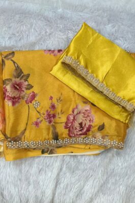 Pure Chinon Digital Print Saree