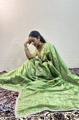 Organza Silk Bead Work Saree