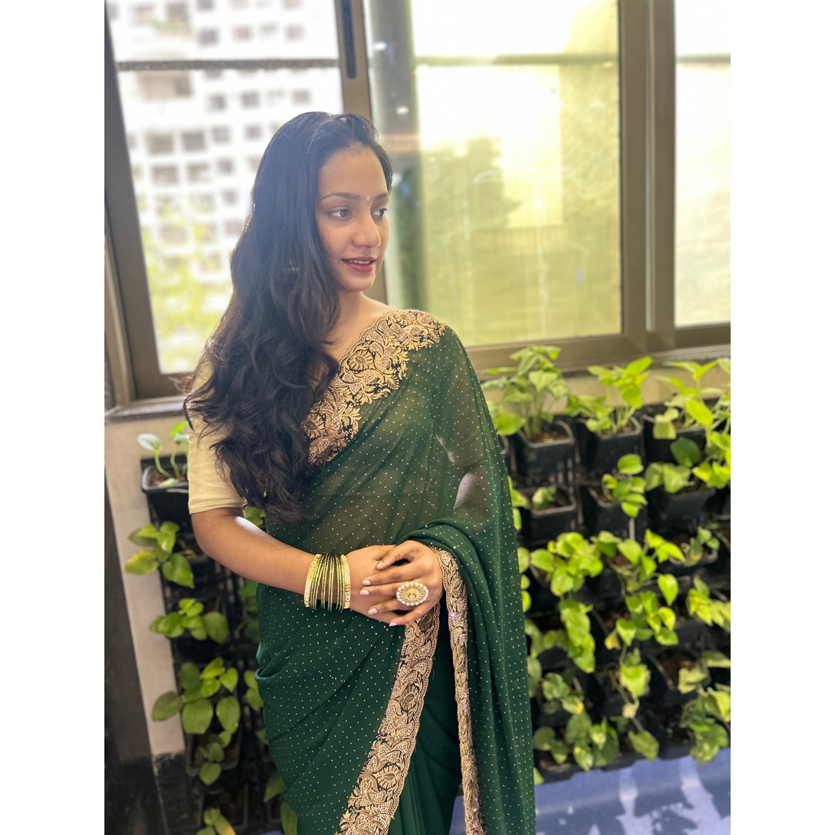 Georgette Saree with Heavy Embroidery - Image 2