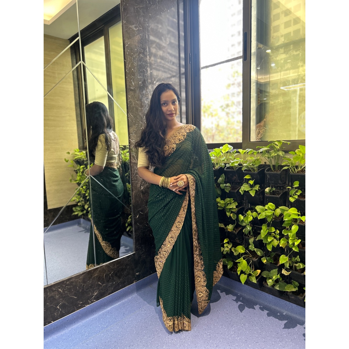 Georgette Saree with Heavy Embroidery