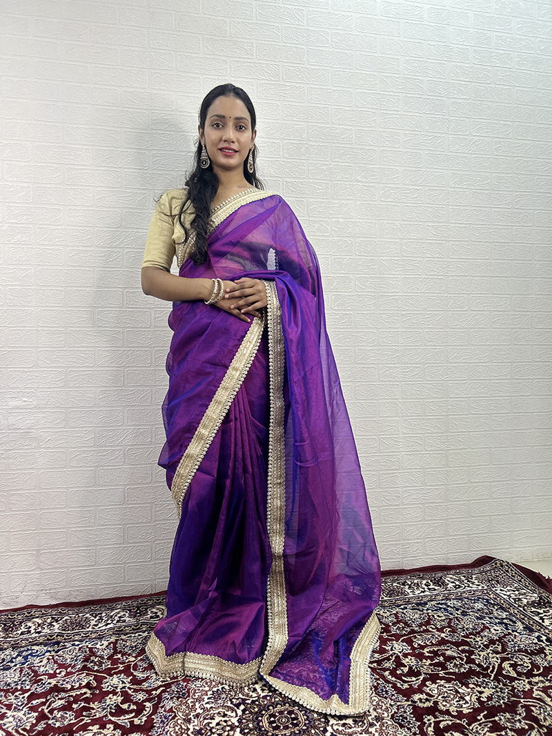 Pure Banarasi Organza Silk Saree - Image 4