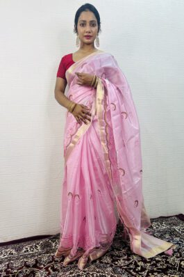 Kasturi Tissue Silk with Cutwork and Sequin Touch Saree