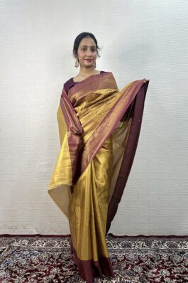 Kanjivaram Mustard Silk Saree