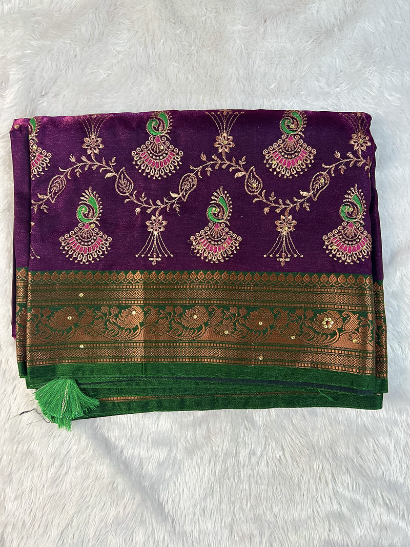Banarasi Silk Saree with Zari Work - Image 2