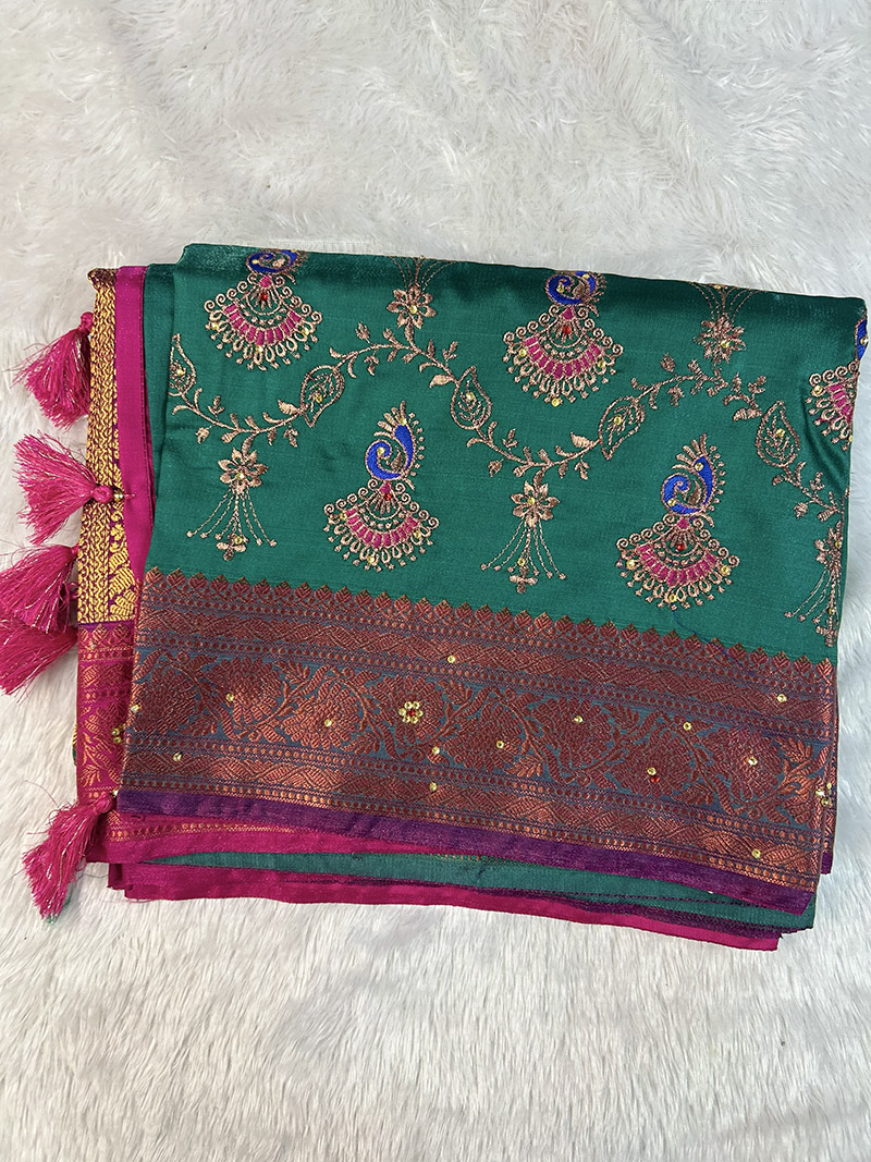 Banarasi Silk Saree with Zari Work - Image 3