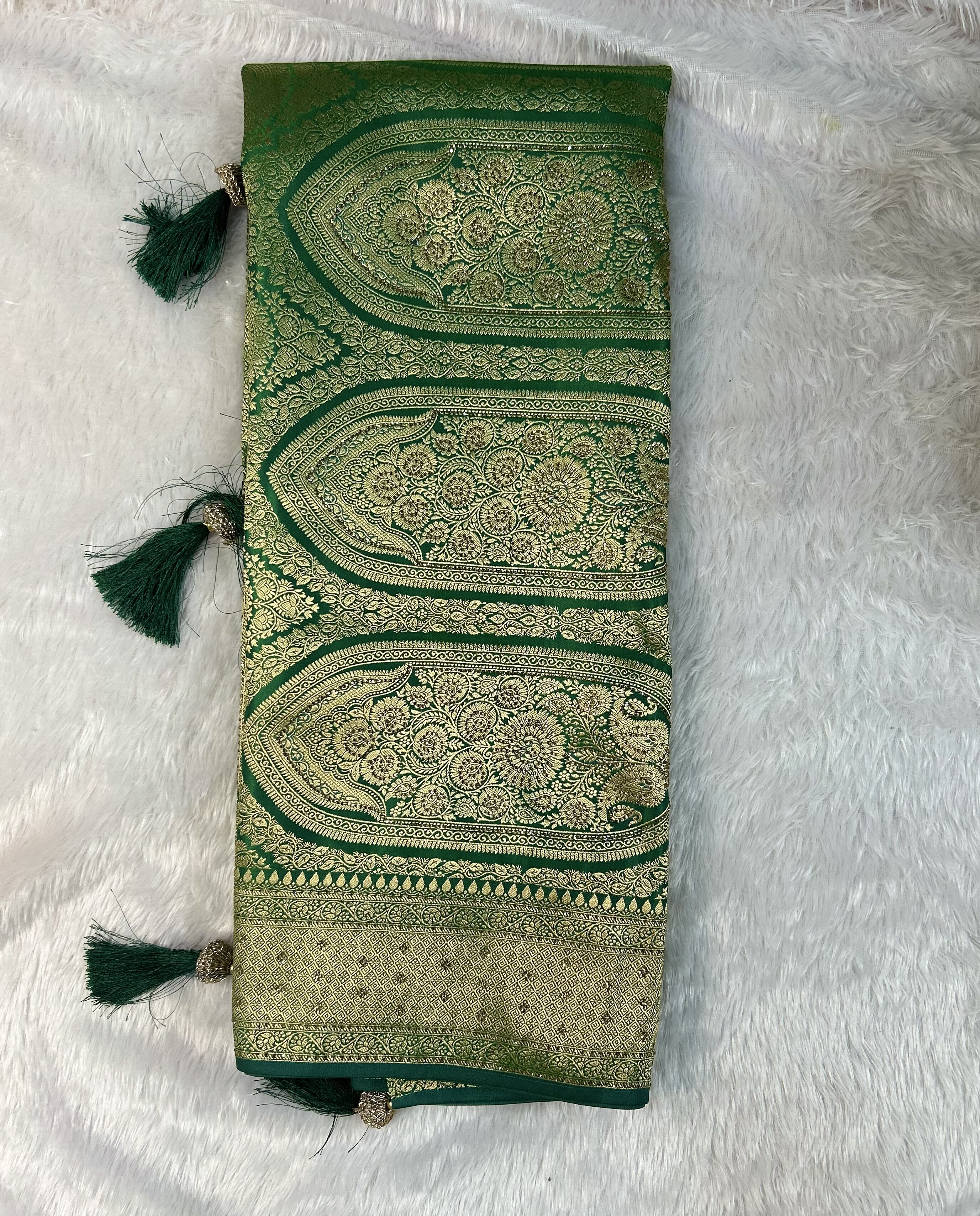 Satin Silk Designer Saree - Image 2