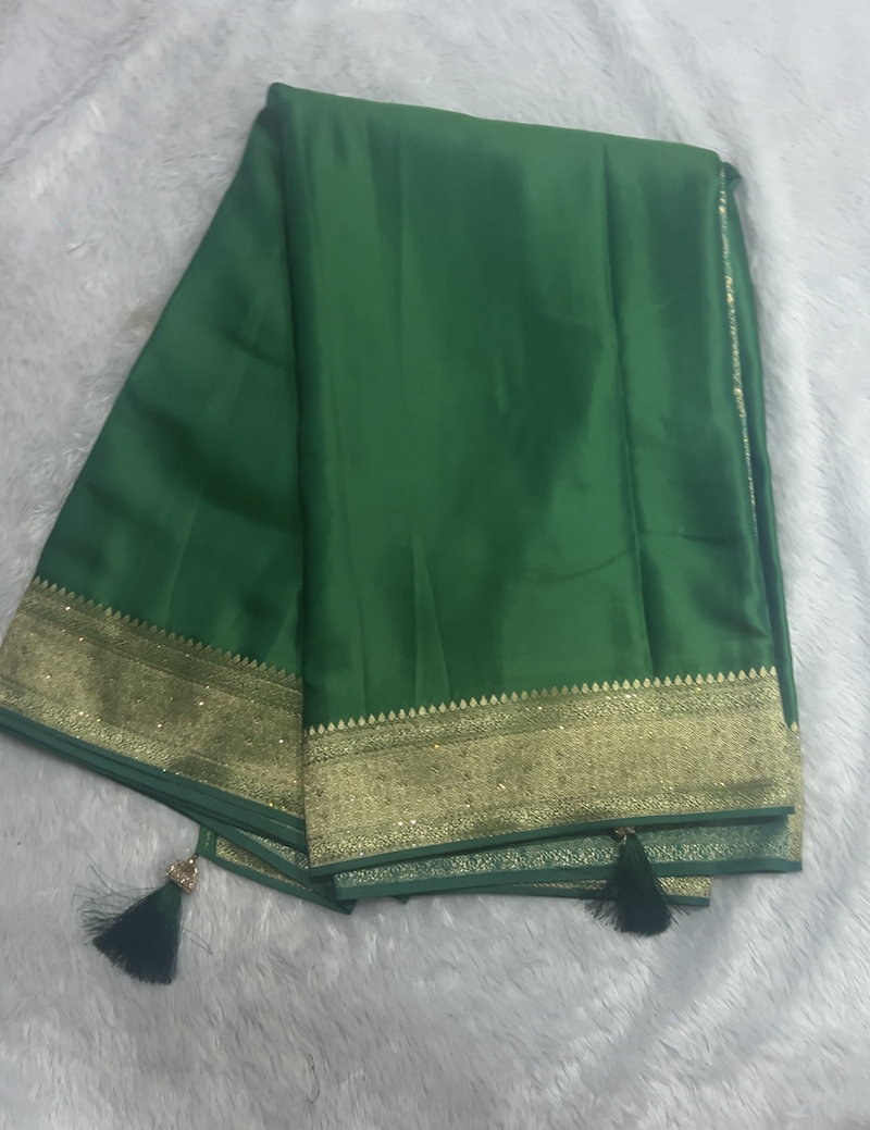 Satin Silk Designer Saree - Image 3