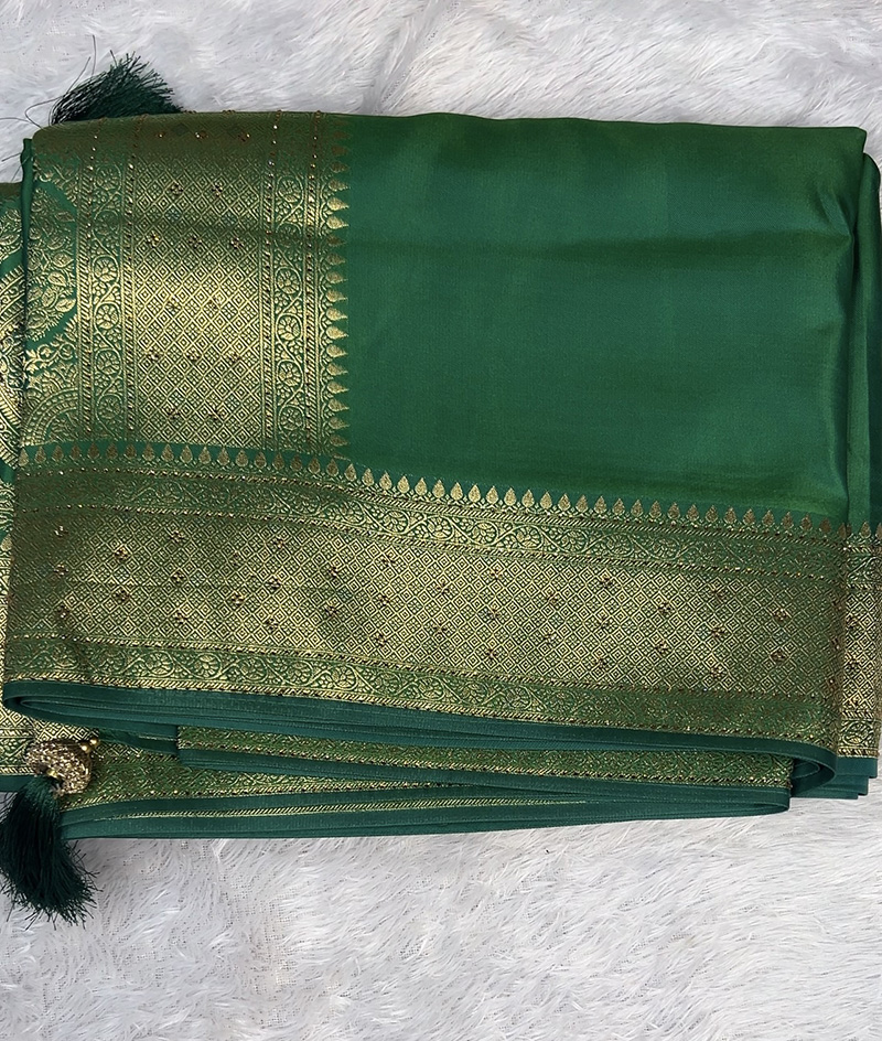 Satin Silk Designer Saree - Image 4